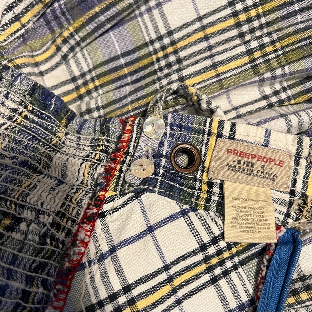 Free People blue plaid dress - Picture 4 of 8